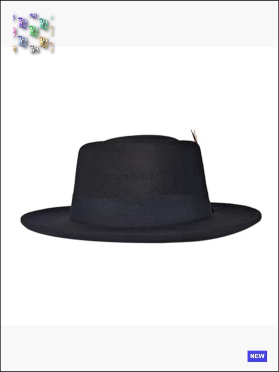 Wool Felt Fedora Hat Wide Brim Flat Top Porkpie Jazz Hat Unisex Classic Vintage main image 4